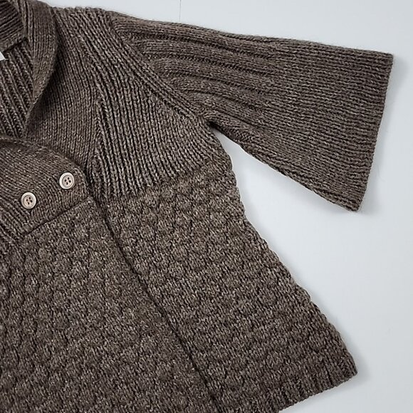 Windsmoor Women's Brown Knit Alpaca Wool Blend Cardigan Bell Sleeves Size L - Picture 5 of 14